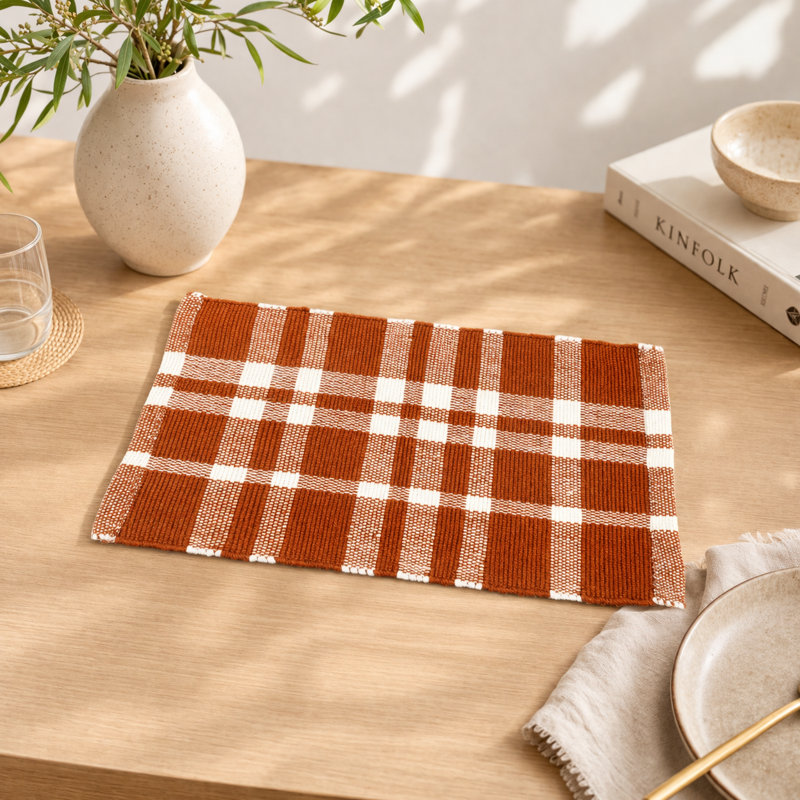 Polyester Striped Placemat, Rust