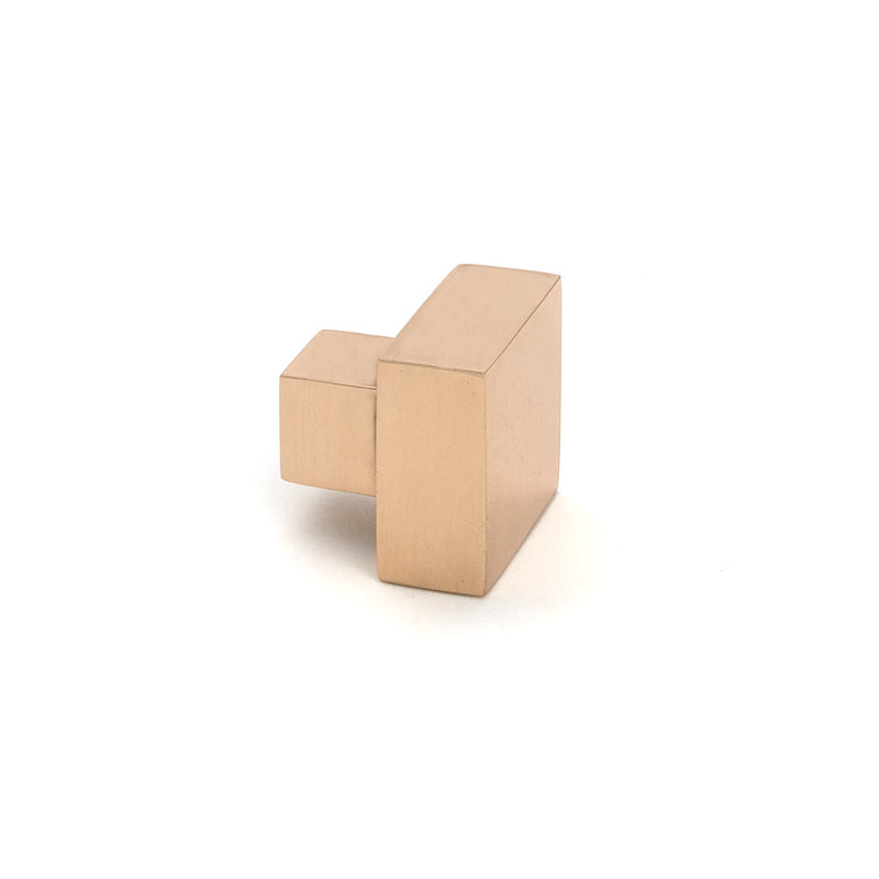 Albers Square Knob, Polished Bronze, 0.98" Knob Diameter
