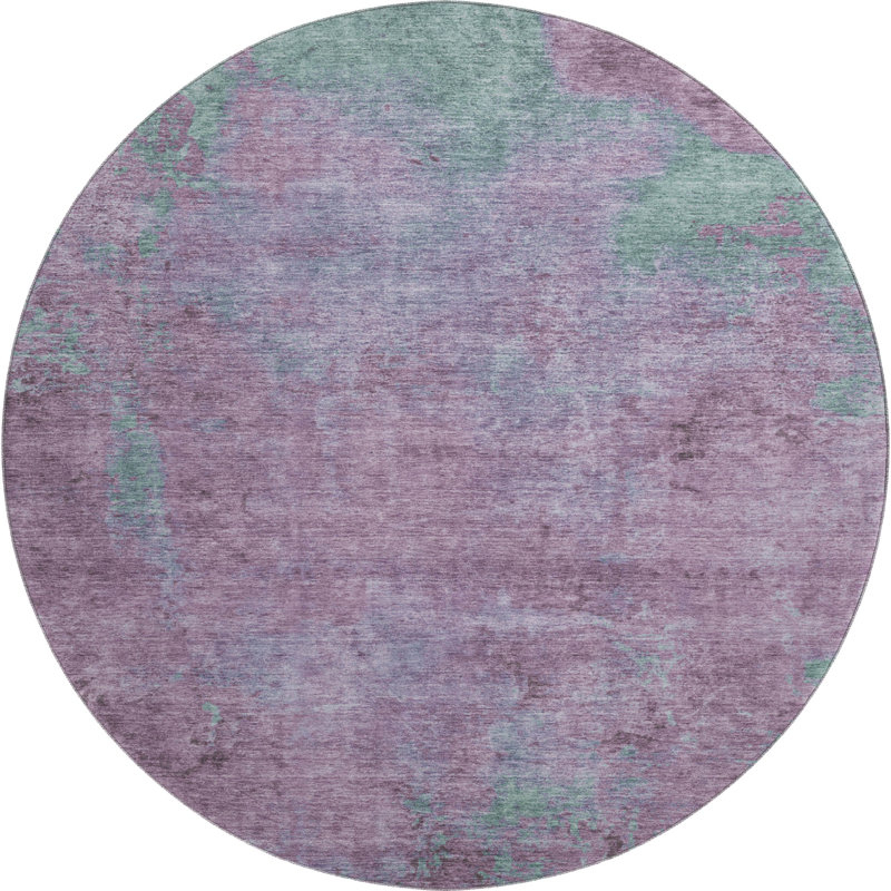 Premium Machine Washable Varroville AMF1710 Abstract Rug, Round 8'