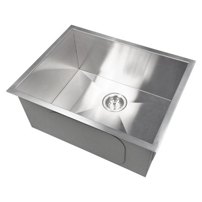 SleekSteel 23 in. x 18 in. 16 Gauge Stainless Steel Undermount Single Bowl Kitchen Sink