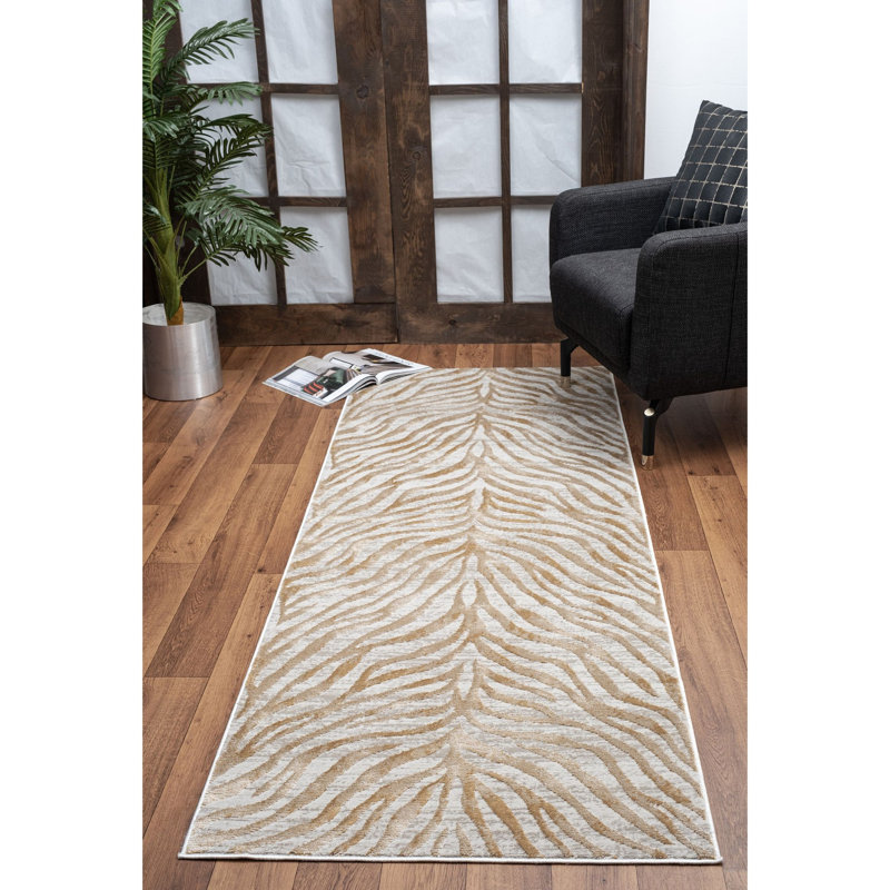 Area Rug, Gold, Runner 2'7" x 7'3"