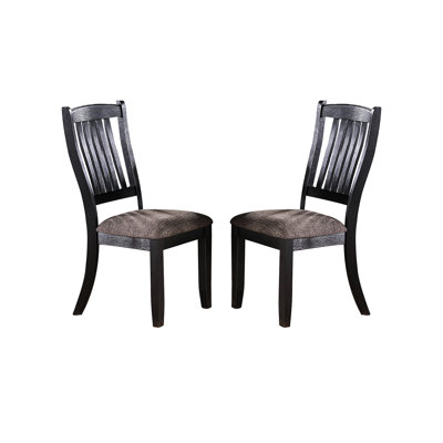 Chaises de salle à manger en tissu café foncé, fabrication, bouton, dossier à lattes, 2 2 pièces revêtues, capacité de 200 lb