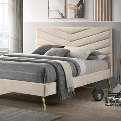Mobilier de chambre à coucher capitonné Mid-Century