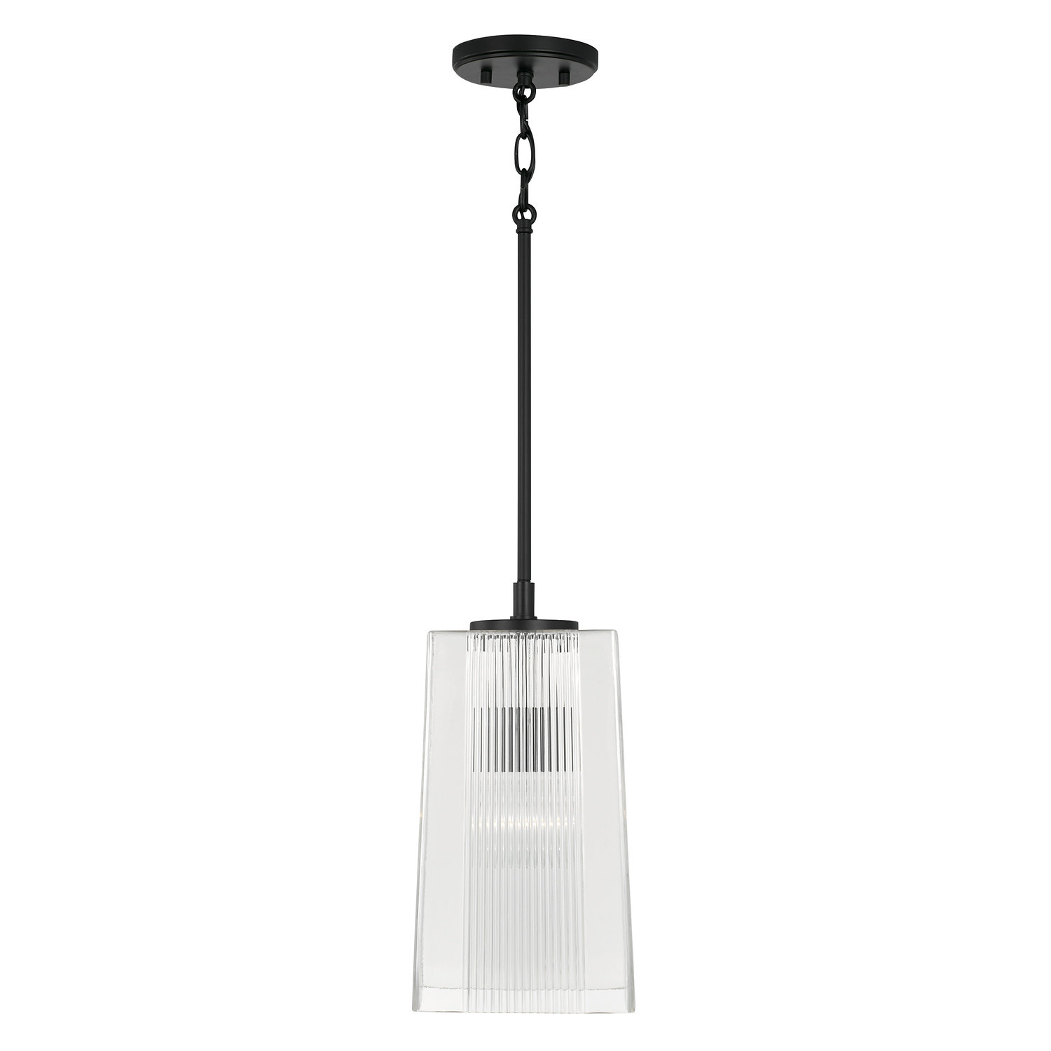 Kayda Single Light Glass Dimmable Pendant, Matte Black