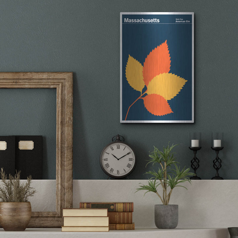 «State Posters MA» par Print Collection, art mural en métal, H 16 po x l 12 po