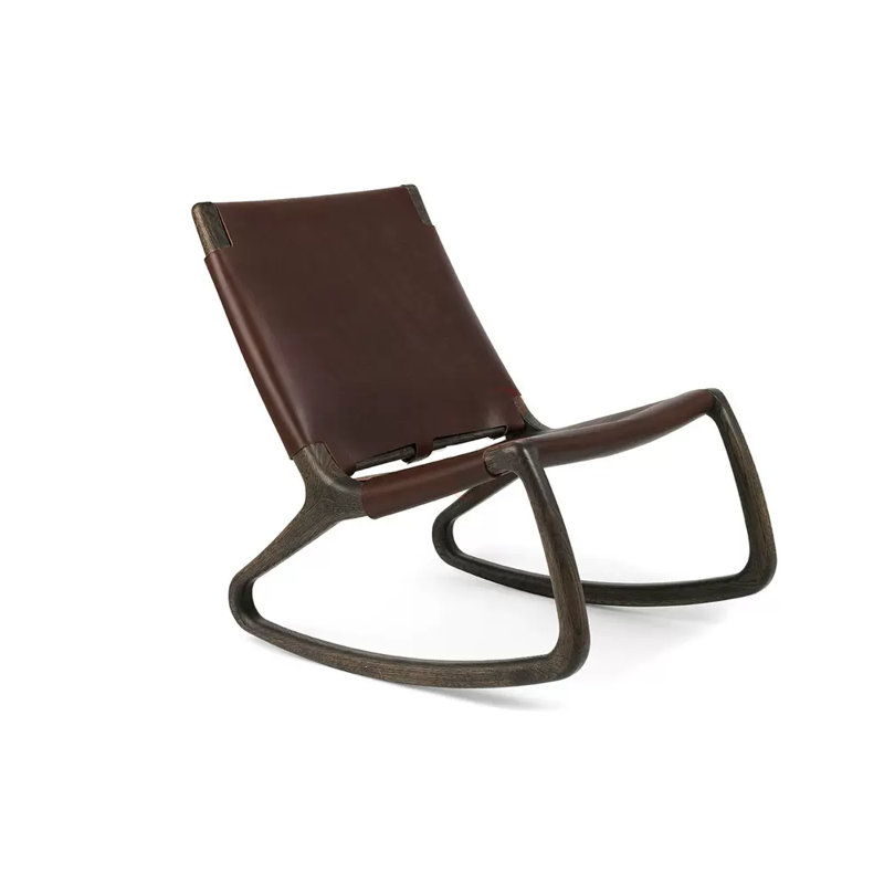 Chaise berçante moderne simple, Brun, Noir
