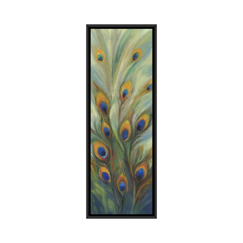 « peacock » par pi studio, reproduction d’impression sur toile tendue, H 48 po x l 16 po x P 1,5 po, Cadre noir