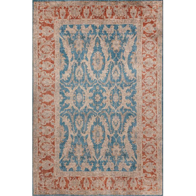 Tapis décoratif bleu marocain en polyester tissé à la machine