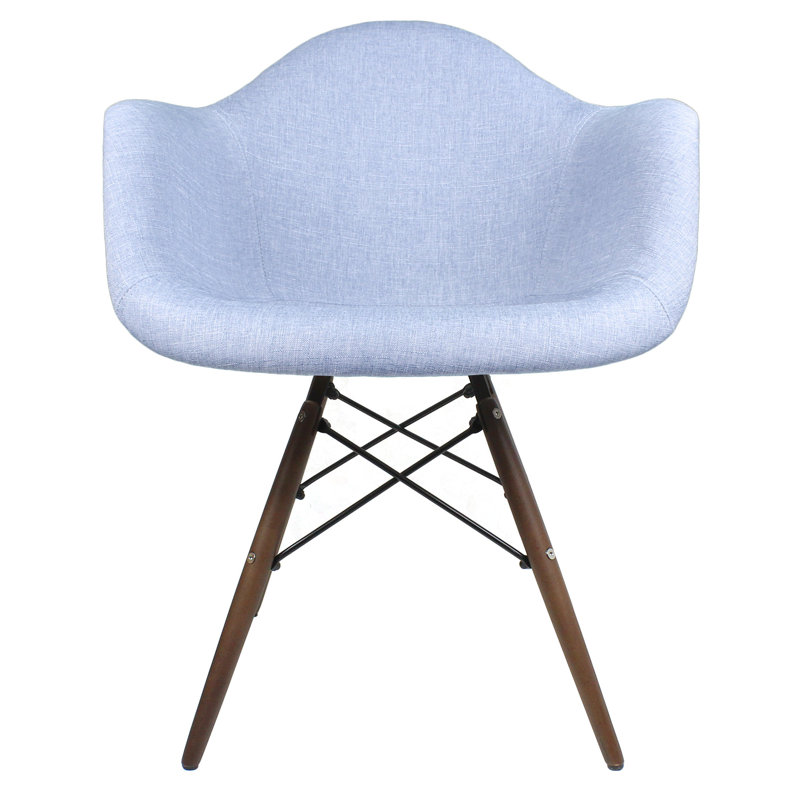 Fauteuil Cryal, Noyer, Denim - bleu