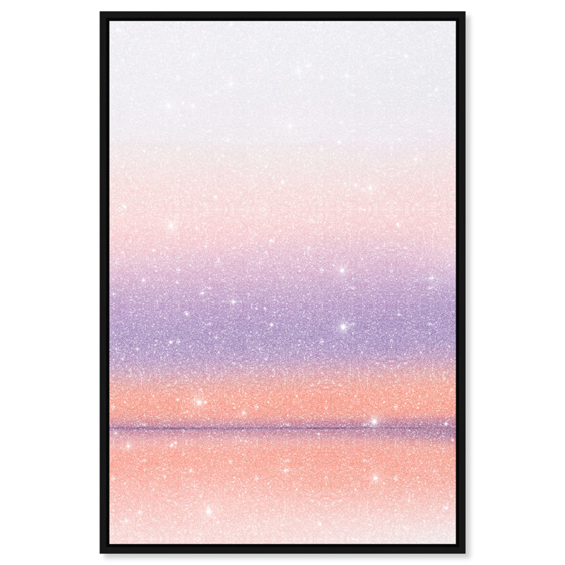 Peach Coastline Print by Oliver Gal, 16"H x 11"W, Black Floater Frame