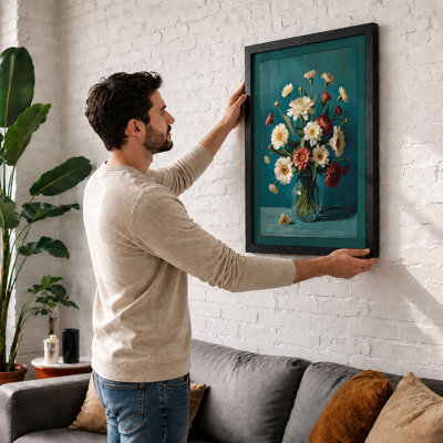 Blooms in Teal Botanical - Framed Print