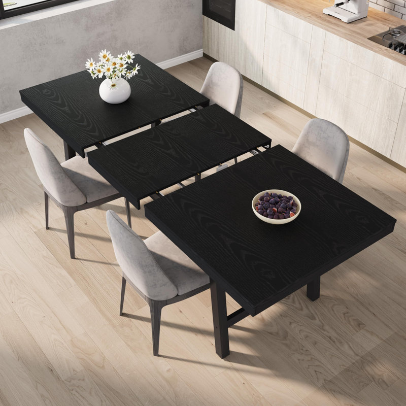 Table de salle à manger extensible 63-83 ", table de salle à manger rectangulaire industrielle pour 6 à 8 personnes, table de cuisine extensible