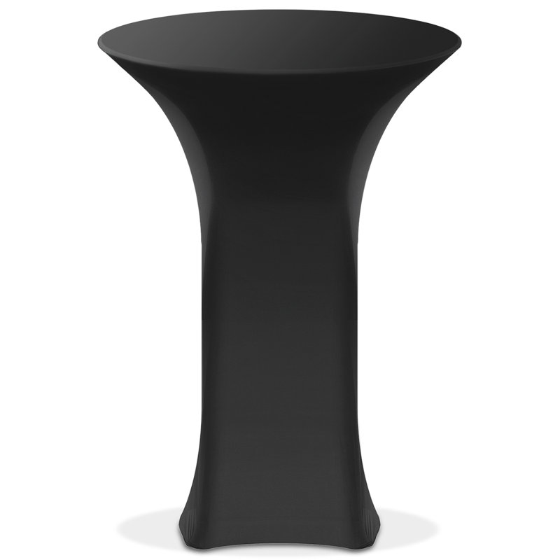  Solid Color Polyester Highboy Cocktail Tablecloth, Black, 33" x 33"