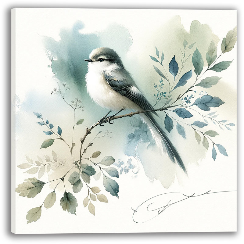 «Serene Avian Elegance» sur, H 12 po x l 12 po x P 1 po