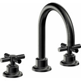 Descanso 8" Widespread Lavatory Faucet with Cross Carbon Fiber Handle and Completely Finished ZeroDrain