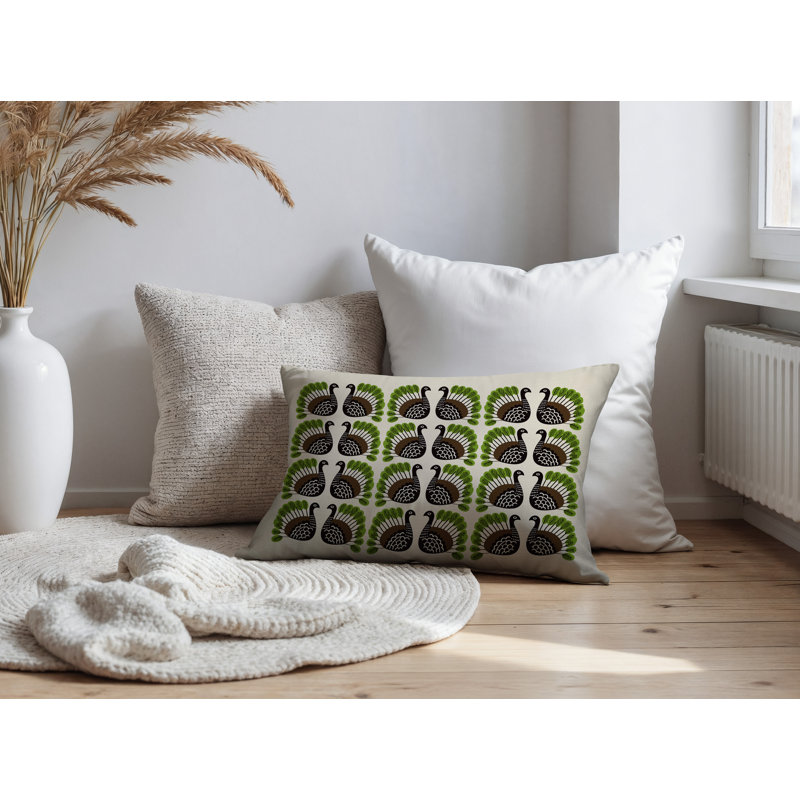 Oreiller rectangulaire intérieur / extérieur Kunu Turquie, Rectangle H 14 po x l 20 po, Chartreuse