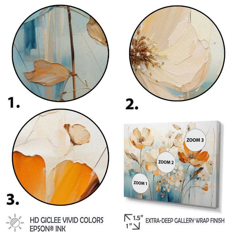 «Teal Orange Botanical Fragments II», art mural abstrait sur toile, Cadre photo noir, H 16 po x l 32 po x P 1 po