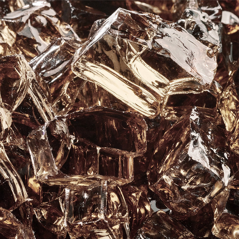 Copper Reflective Fire Glass for Fire Pits and Fireplaces