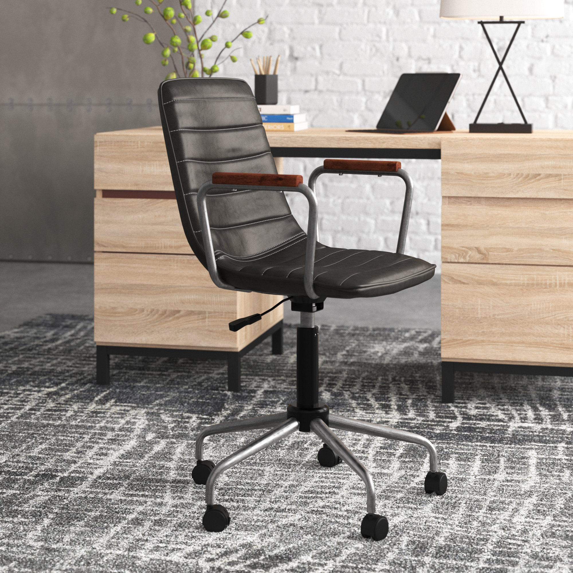 Alvar faux online leather office chair