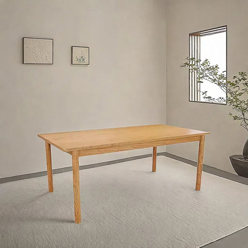 Table de salle à manger moderne en bois massif nordique, Brun clair, H 29,52 po x L 86,61 po x l 35,43 po