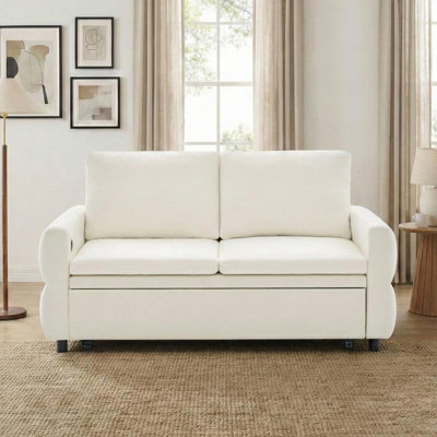 Convertible Sofa Bed with Adjustable Backrest and USB Ports
