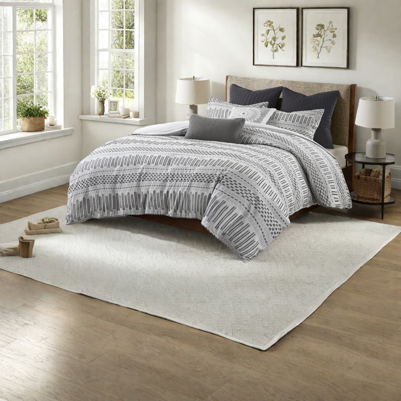 Comfortable Farmhouse Bedding Sets, Cotton Jacquard, King/cal King For Home