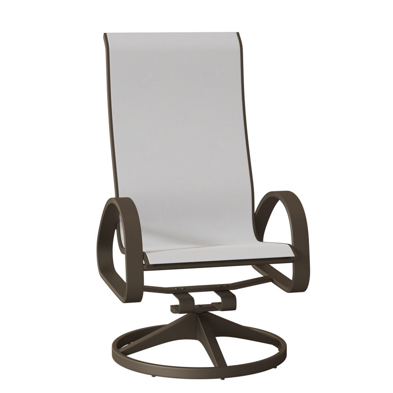 Fauteuil de patio pivotant Hiraku, Bois de plage texturé, Blanc 6D Sunbrella®