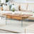 43.3-inch coffee table with height-adjustment function (with storage space) combines rustic style with tempered glass, space-saving design, multiple color options, suitable for living room and office, Natural Wood-244414329