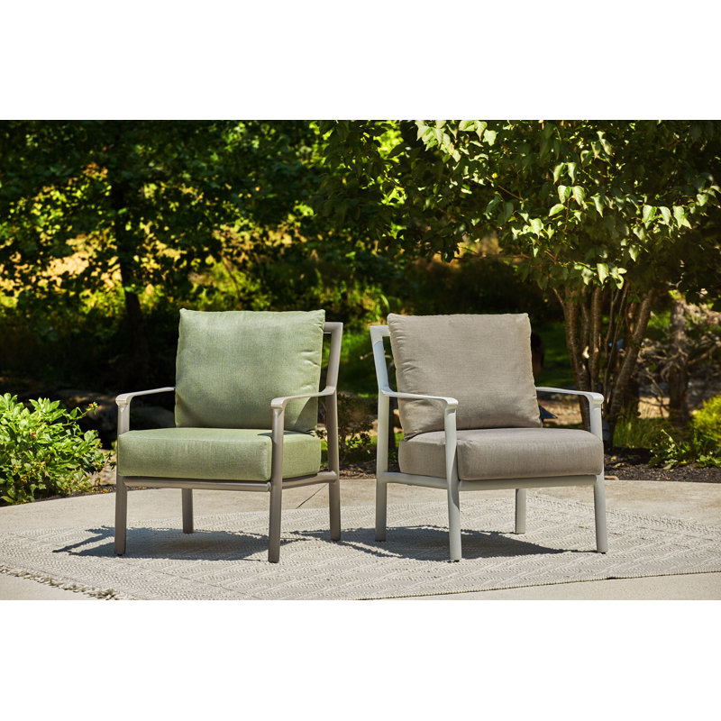Chaise de patio avec coussins Aspen, Taupe, Gris clair, Non