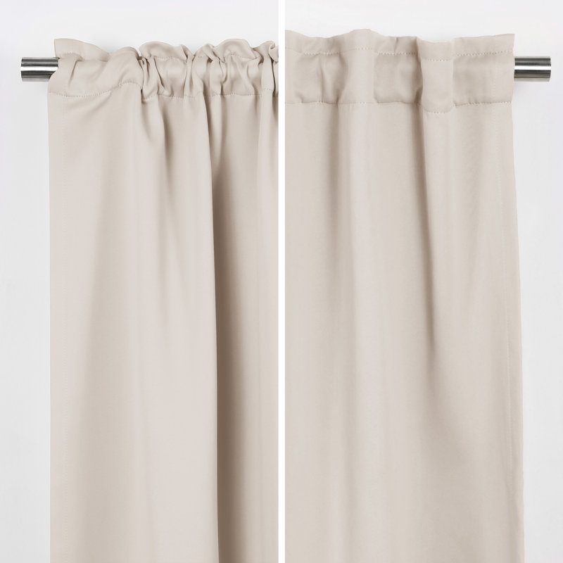 Blackout Single Curtain Panel, 52" W x 63" L, Biscuit