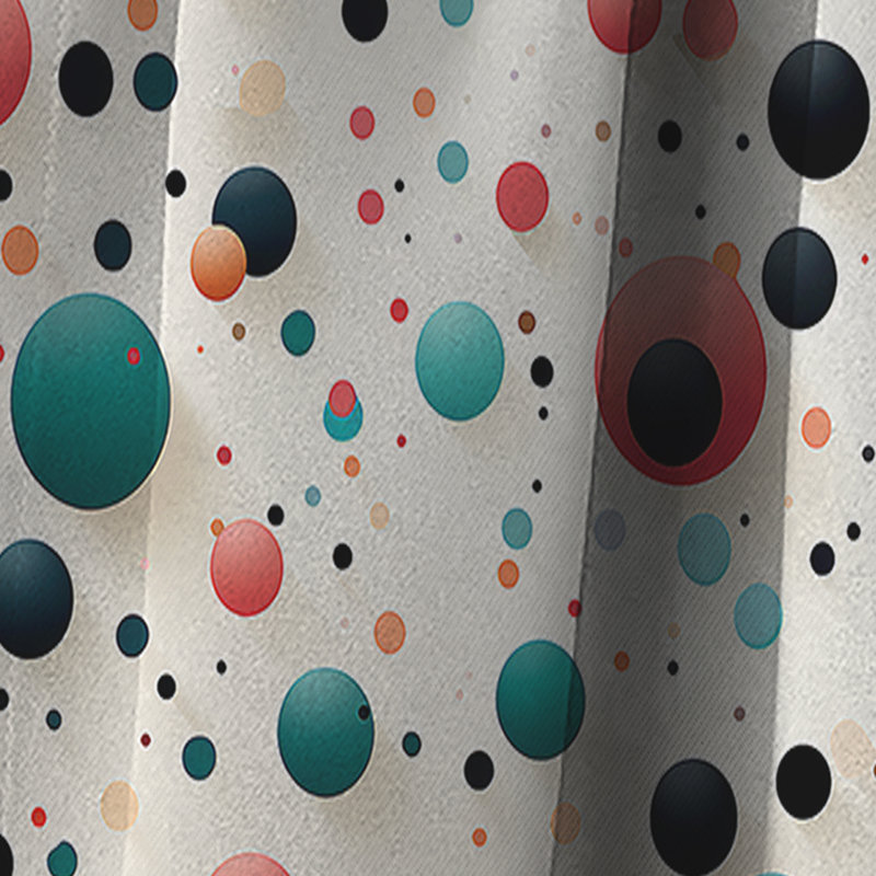 Motif artistique à pois Splendor - rideau abstrait - rideau occultant - 1 panneau, 52" W x 108" L