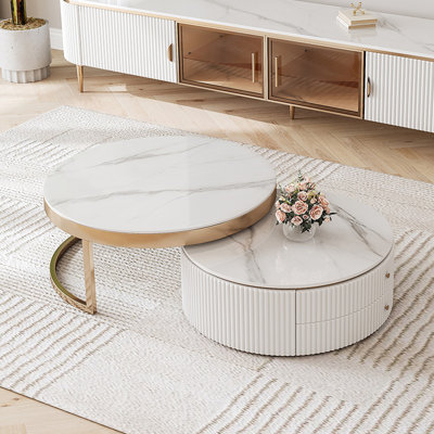 Italian Light Luxury Slate Nesting Coffee Table