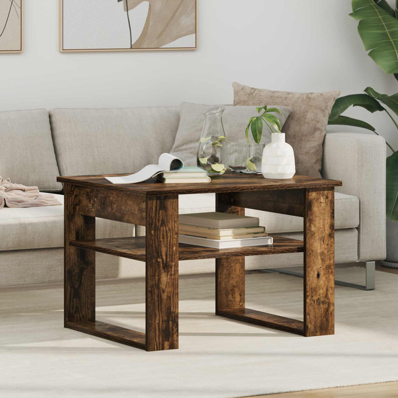 Coffee Table with Storage, 44cm. H x 64cm. L x 54cm. W, Smoked Oak