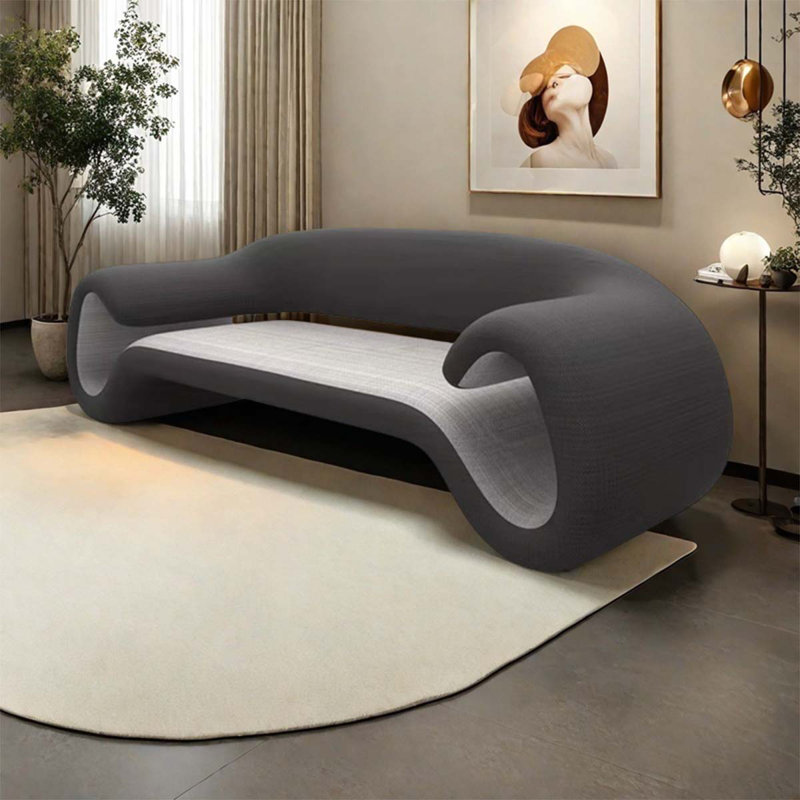 Canapé Nordic Designer, Fibre de polyester noire