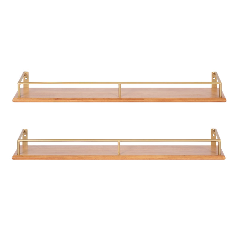 Tablette en bois et métal 24 po, naturel