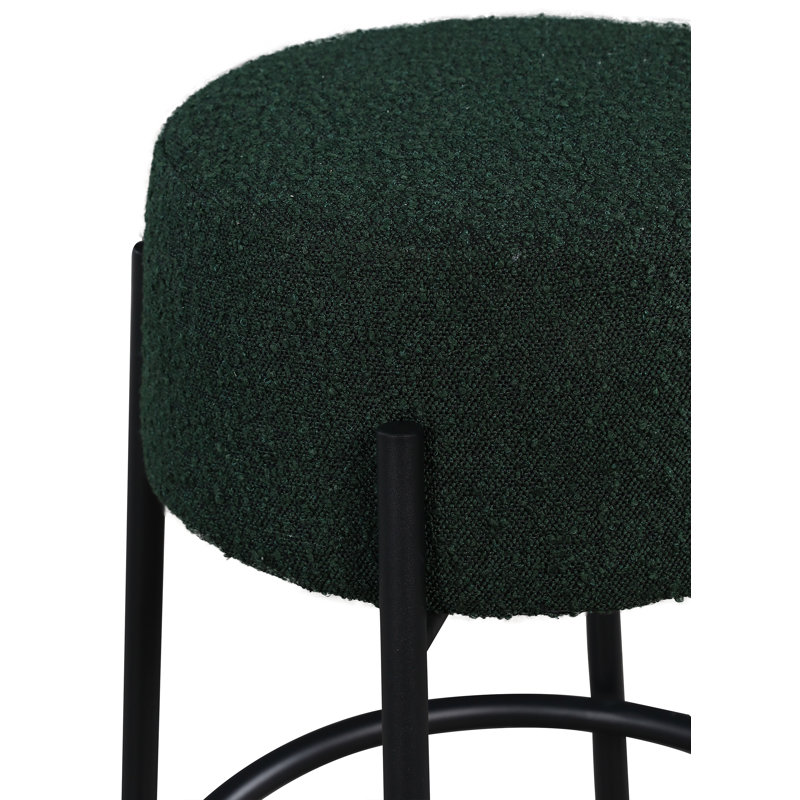 Upholstered Counter Stool with Metal Frame, Counter Stool (26.4" Seat Height), Green