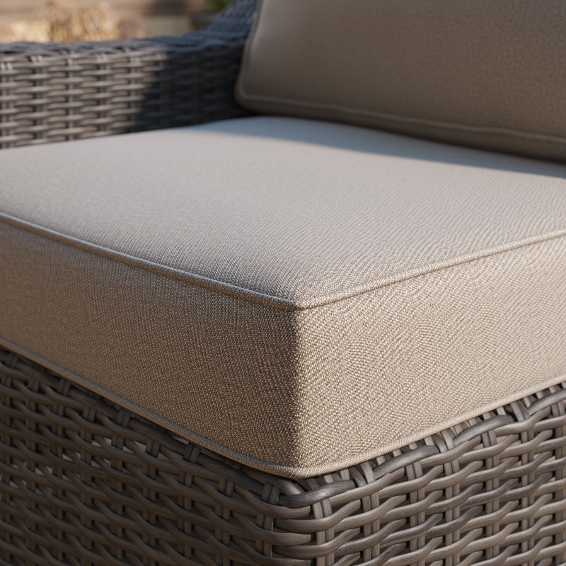 Ensemble de conversation modulaire en rotin 6 pièces avec coussins