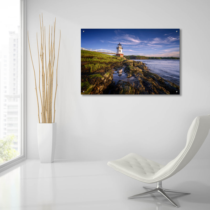 Art mural en verre acrylique Latitude Run® «Watch The River» par Rick Berk, H 24 po x l 36 po x P 0,2 po