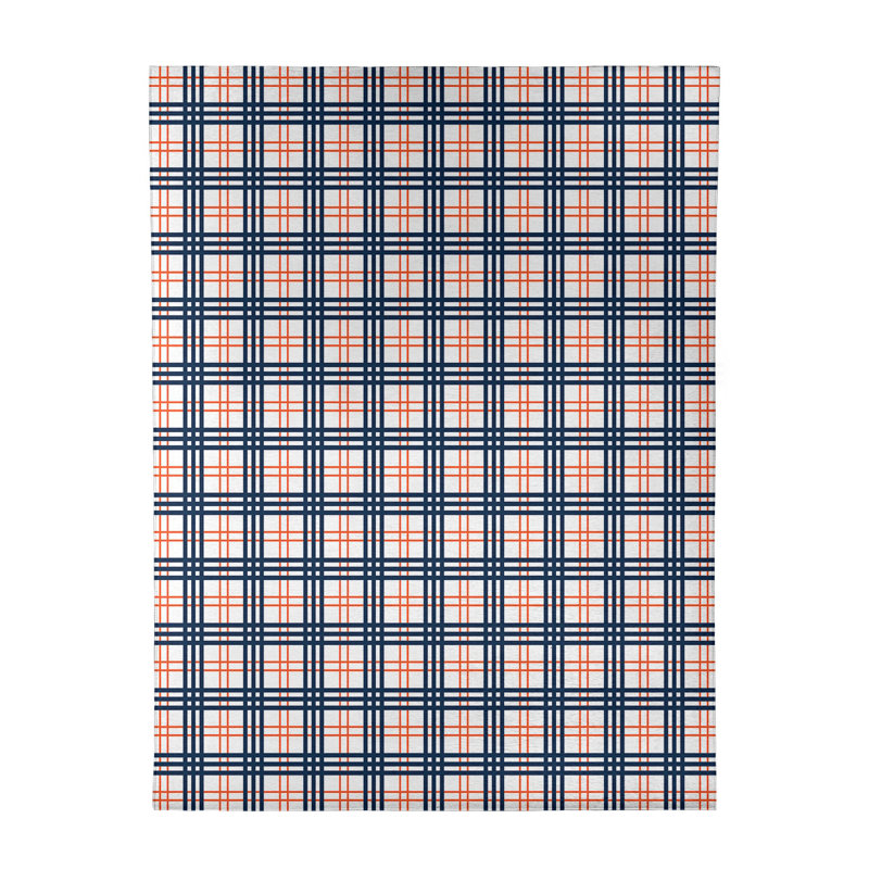 Tapis bleu / blanc à carreaux, Rectangle 9 pi x 12 pi