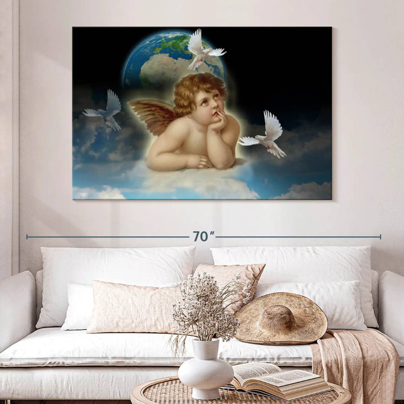 Leisha Pondering Cherub, 20" H x 30" W