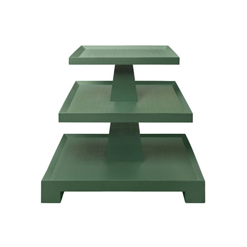 Table d'appoint colonne à trois niveaux, Vert