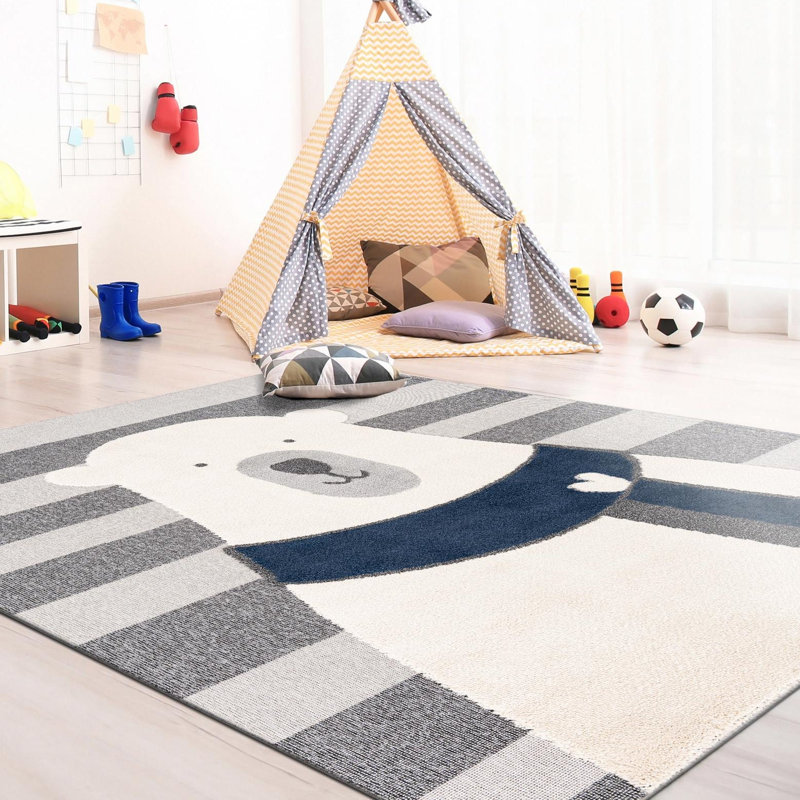 Unique Loom Snowman Whimsy Kids Rug, Square 7'10"