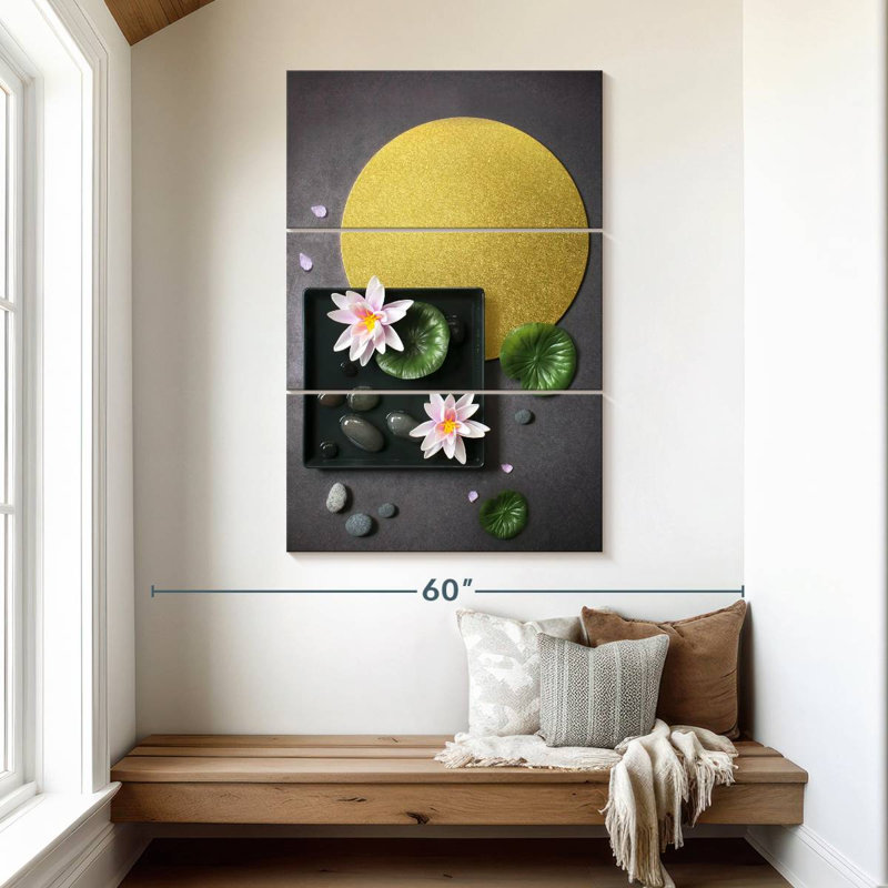 Kerrick Spa Zen Water Lilies, 50" H x 32" W