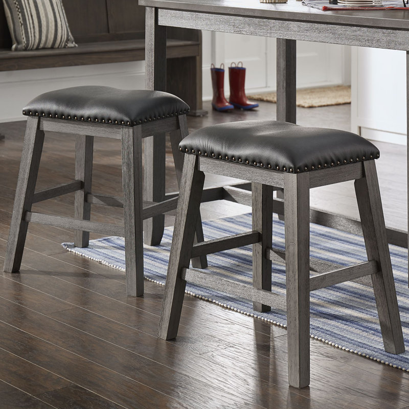 Bookout Upholstered Faux Leather Counter Stool