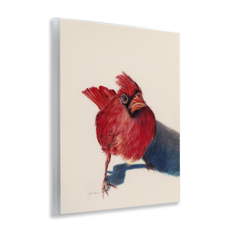 Plaque murale oiseau debout cardinal, design par Cady