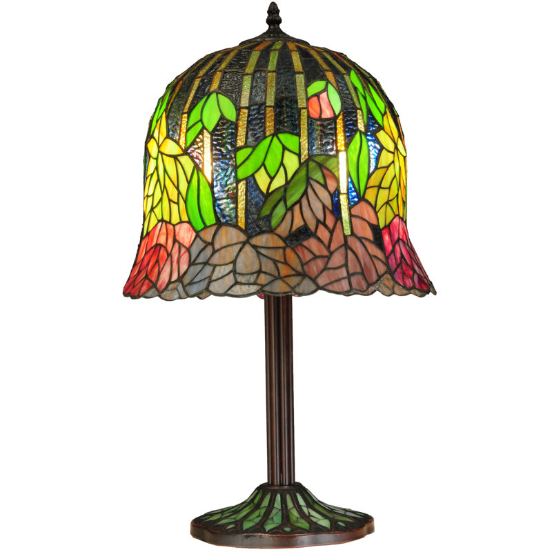 23"H Tiffany Honey Locust Base Table Lamp