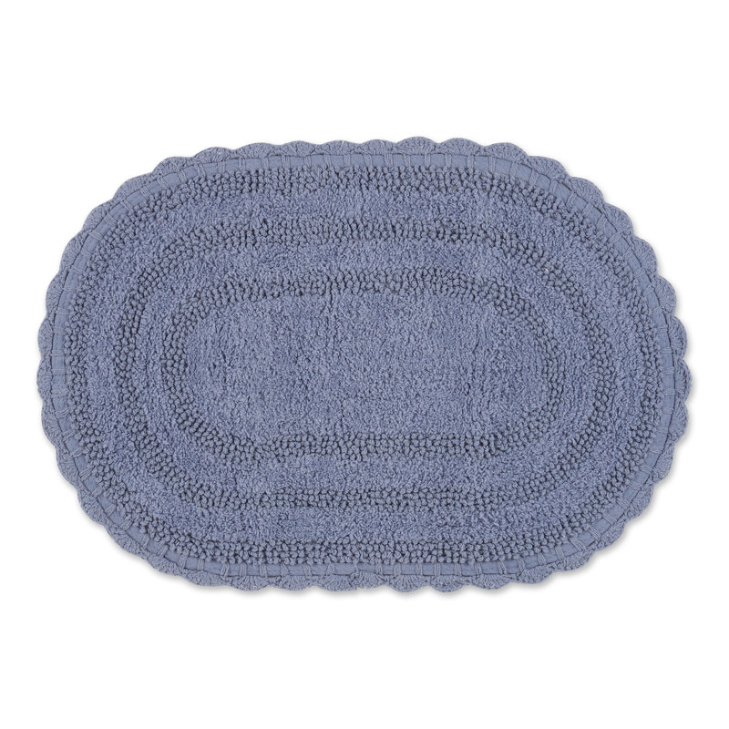 Hively Cotton Bath Mat, Small, Stonewash Blue