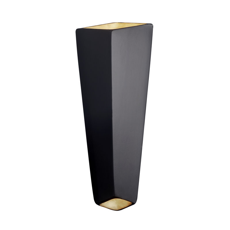 Applique murale 1 lumière DEL Caeli, Noir charbon mat avec intérieur or champagne