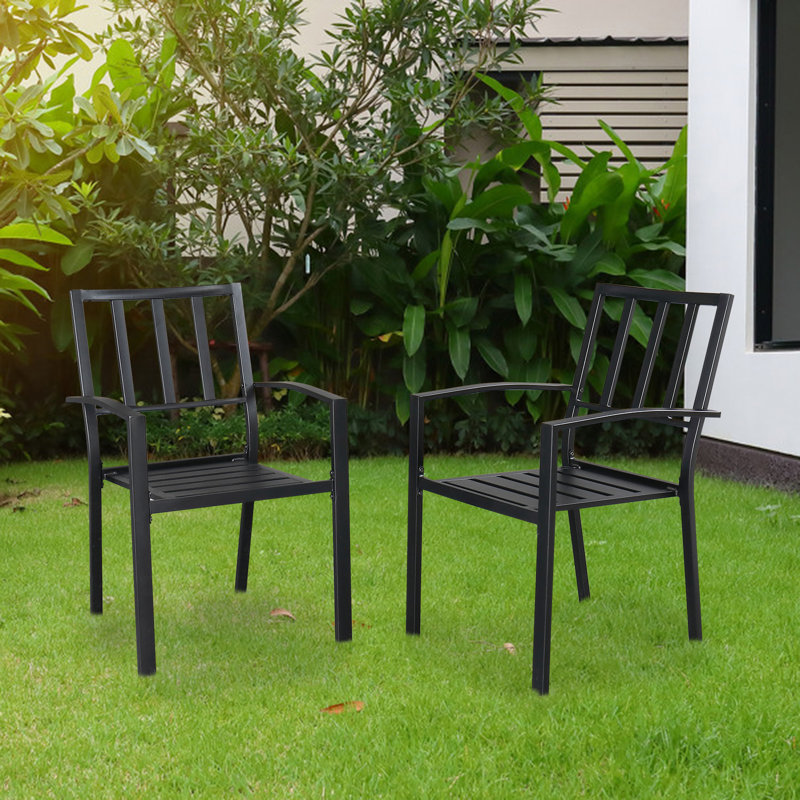 Chaise de salle à manger d'extérieur en métal (ensemble de 2)