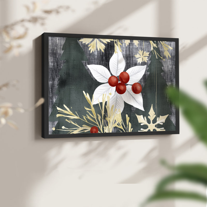 Art de Noël - DCXCV - Reproduction encadrée - Restickable, H 22 po x l 28 po, Noir, noir, noir, noir